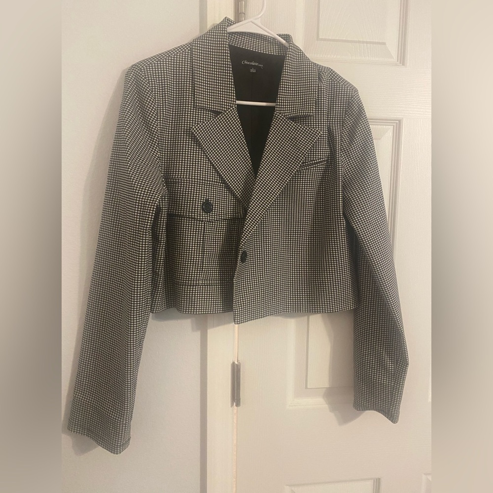 Gingham Black & White Bolero Jacket